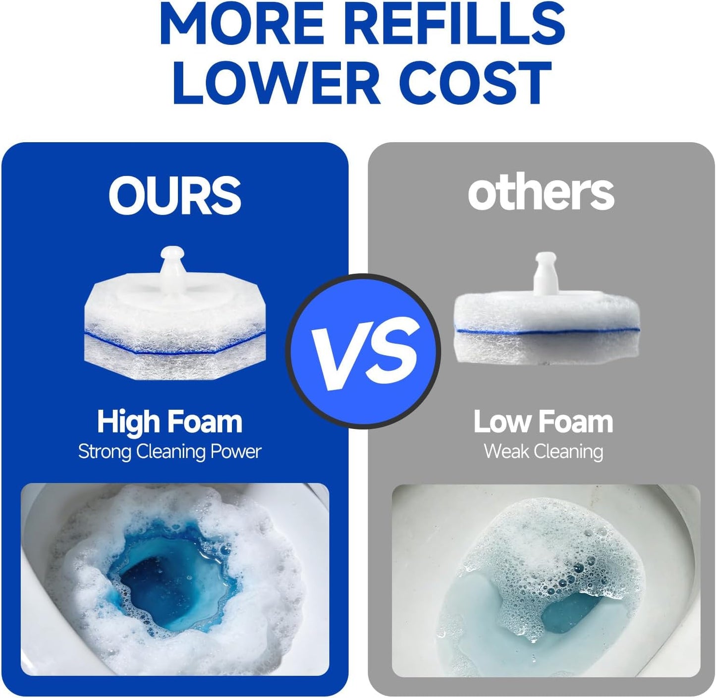50 Count Disposable Toilet Brush,Toilet Cleaner Refills,Replacement Heads for Toilet Cleaning System,Compatible with Most Toilet Brushes（not Included Brush Rod）