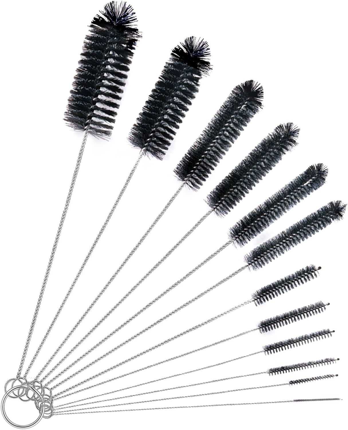 Brush Family Straw Cleaner Brush Set,6 Piece 12" Long Pipe Tube Bottle Brushes for Cleaning Narrow Neck Bottles,Coffee Maker,Glass Cups