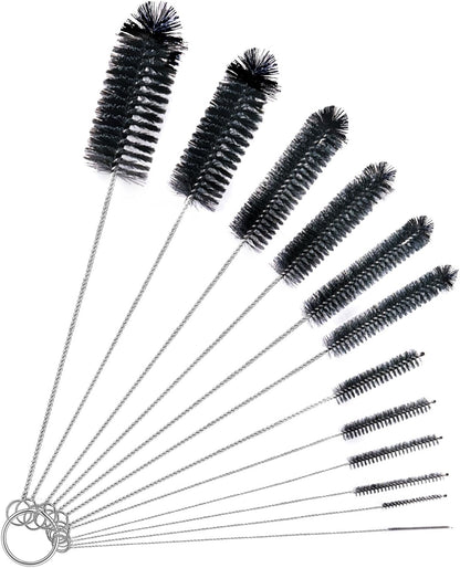 Brush Family Straw Cleaner Brush Set,6 Piece 12" Long Pipe Tube Bottle Brushes for Cleaning Narrow Neck Bottles,Coffee Maker,Glass Cups