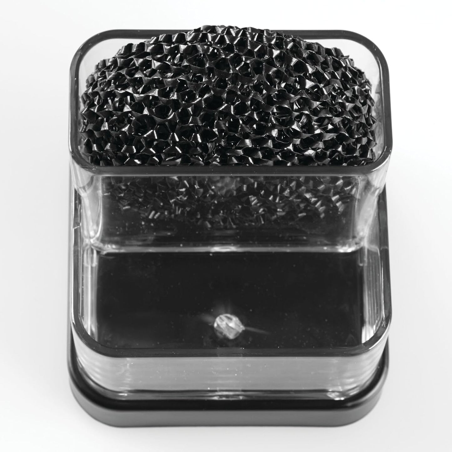 iDesign Forma BPA-Free Plastic Soap and Sponge Sink Organizer Caddy - 6" x 3.5" x 8.25", Clear/Matte Black