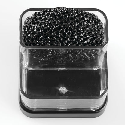 iDesign Forma BPA-Free Plastic Soap and Sponge Sink Organizer Caddy - 6" x 3.5" x 8.25", Clear/Matte Black