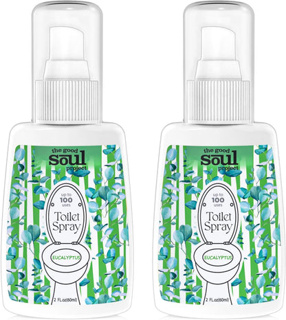 THE GOOD SOUL PROJECT Toilet Spray for Poop, Fresh Citrus, Bathroom Spray Odor Eliminator, 2Fl Oz 2 Pack