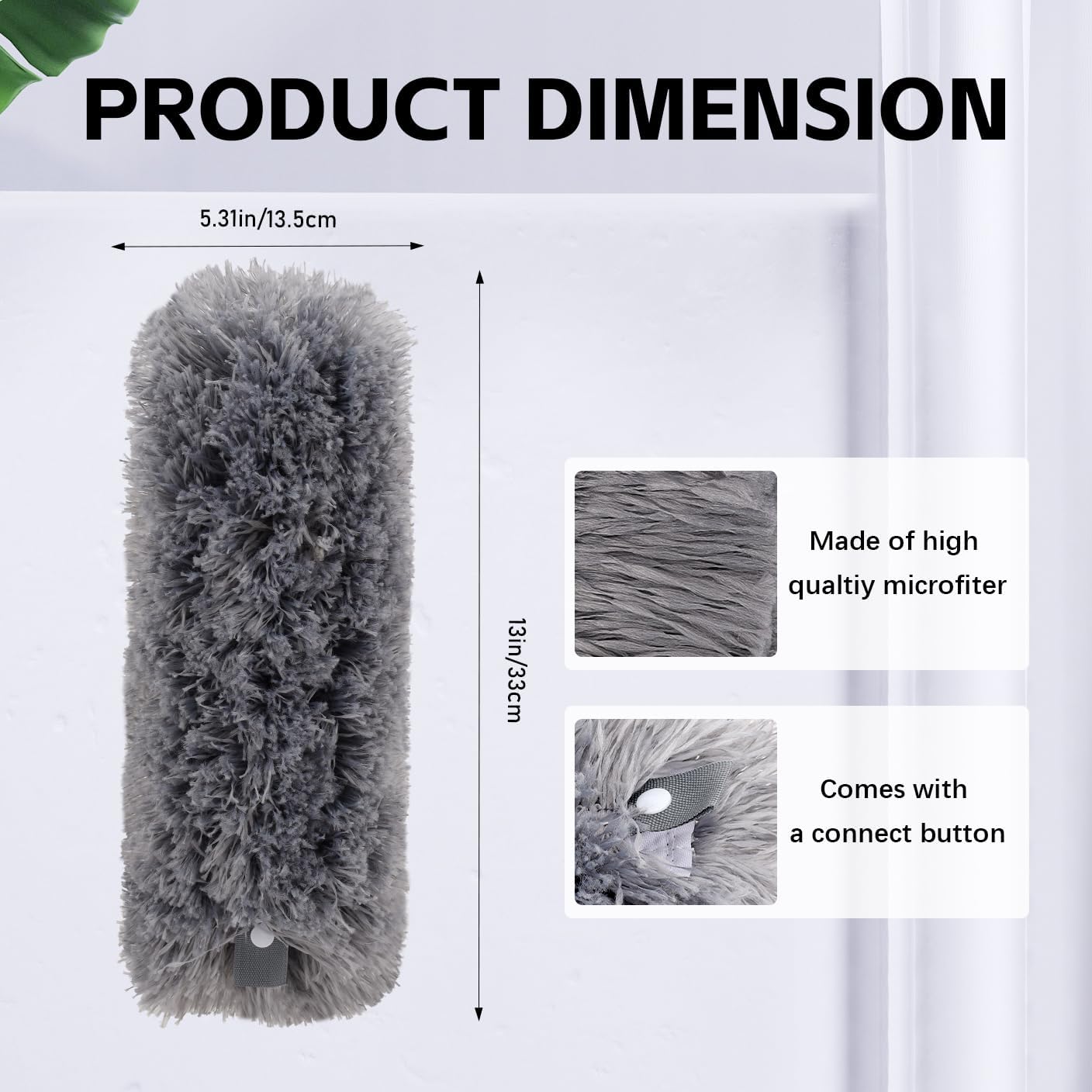 Reusable Microfiber Duster Refills Compatible with OXO & MR.SIGA Duster - Washable Duster for Household Cleaning Dusting Furniture Blind Ceiling Fan - 3Pack Grey(Handle NOT Included