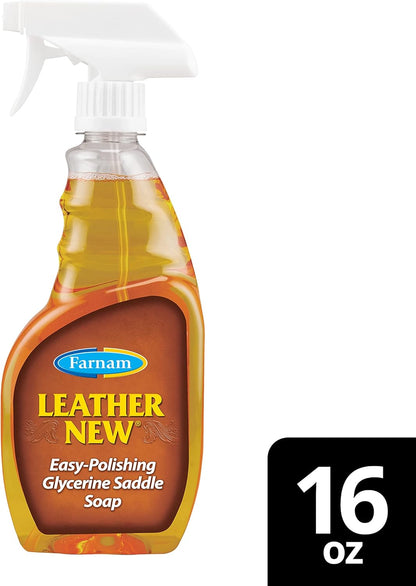 Farnam Leather New Easy-Polishing Glycerine Saddle Soap and Leather Cleaner, 16 oz
