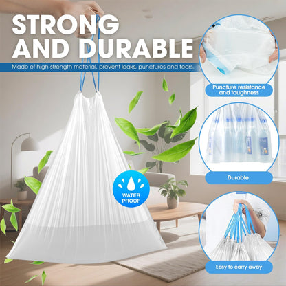 105 Count Small Trash Bags, 4 Gallon Garbage Can Liners - Unscented Wastebasket Trash Bags for Bathroom, Kitchen, Bedroom, Cleaning Supplies (15 Liter)