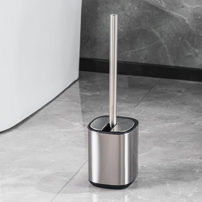 Toilet Brush and Holder Set Toilet Bowl Brush Stainless Steel Automatic Open lid Toilet Bowl Cleaner Brush Set Toilet Scrubber Kit Toilet Cleaning Brush for Bathroom