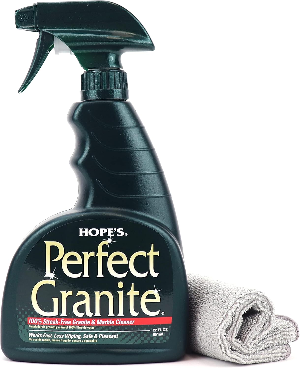 HOPE'S Perfect Granite & Marble Countertop Cleaner, Stain Remover and Polish, Streak-Free, Ammonia-Free, 22 Ounce, Pack of 2