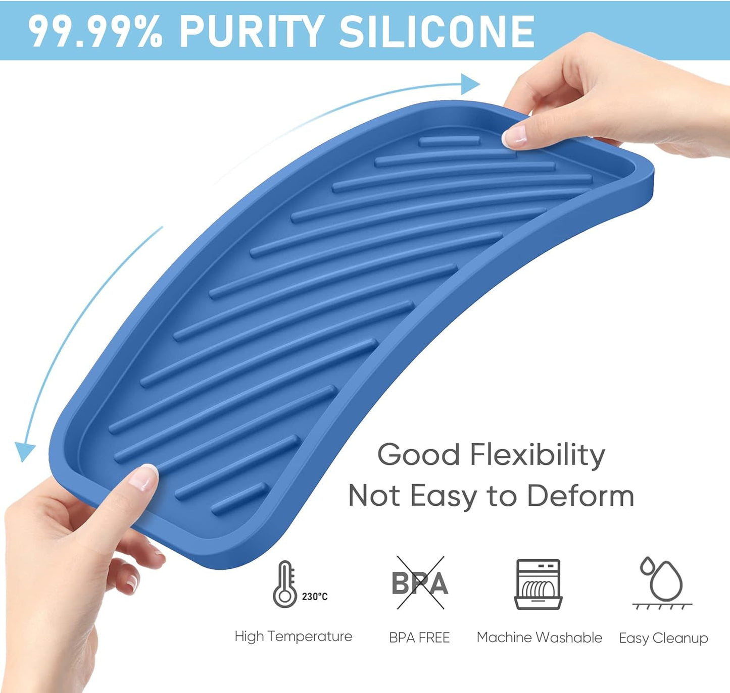 EG-SIPRO Silicone Sponge Holder, Kitchen Sink Organizer Tray, Sponge Caddy for Bathroom Counter, Dish Soap Holder, Scouring Pad