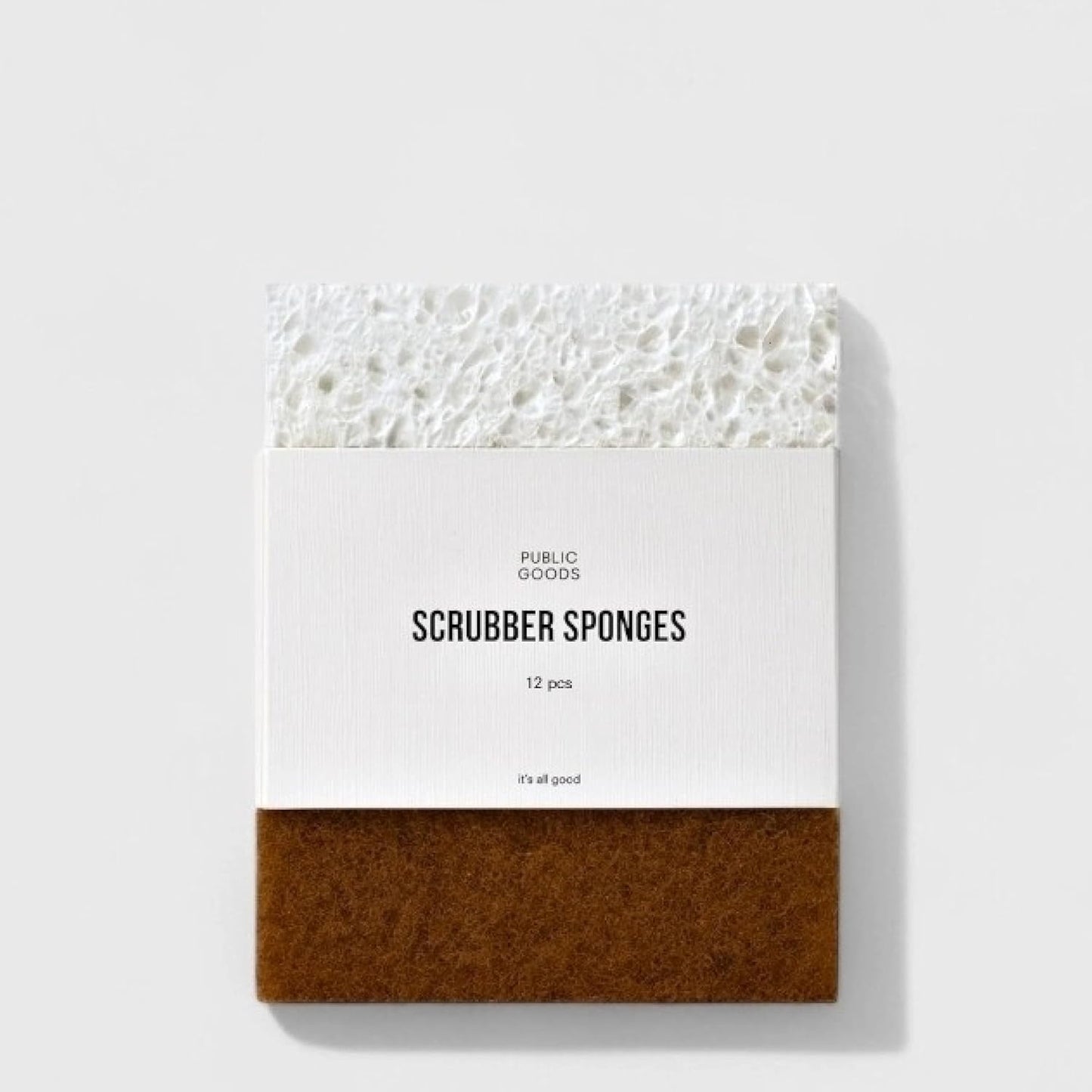 Public Goods Scrubber Sponge | Cleaning & Scrubbing Sponges for Dishes & Kitchen Sink | Natural, Plant-Based Sponges | Pack of 4