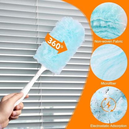 30PCS Disposable Dusters Refills Compatible with Swiffer,180 Degree Electrostatic Disposable Replacement Head for Home,Office,Ceiling Fans,Blinds and Furniture Dusting