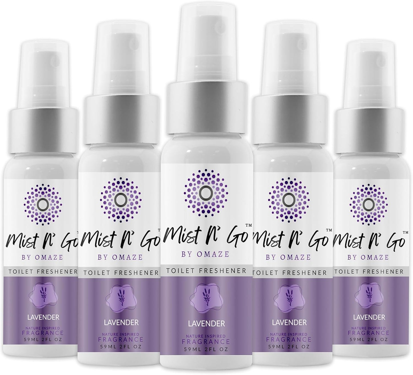 Mist N’ Go by Omaze Travel Bathroom Spray for Toilet Spray Odor Eliminator - Travel Toilet Spray for Bathroom Air Freshener Spray for Bathroom Deodorizer - Clean Mix, Travel Size (1oz x2)