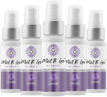 Mist N’ Go by Omaze Travel Bathroom Spray for Toilet Spray Odor Eliminator - Travel Toilet Spray for Bathroom Air Freshener Spray for Bathroom Deodorizer - Clean Mix, Travel Size (1oz x2)
