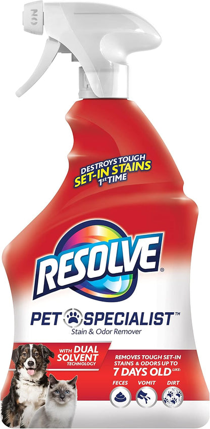 Resolve Pet Specialist Carpet Cleaner Spray – for Removal of Pet Stains & Odors Up to 7 Days Old, 22oz