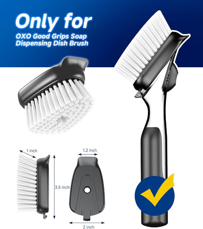Dish Brush Refills Head for OXO - 4 Pack Dish Brush Cleaning Soap Dispensing Head Replacement for Scrubber, Kitchen Dish Brush Replacement Head for OXO Dish Brush Refill Head