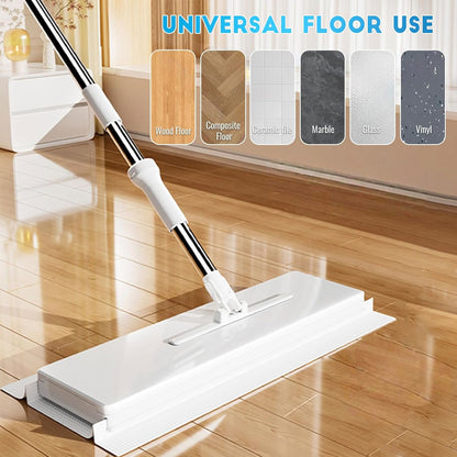 Snap Grip Mini Mop, Cloth Changing Mini Mop, Lazy Mopa Compatible with Swiffer Wet/Dry Pads, Dust Mopping for Hardwood, Tile, Floor, Includes 20 Disposable Dry Pads, Home Cleaning Essential (White)