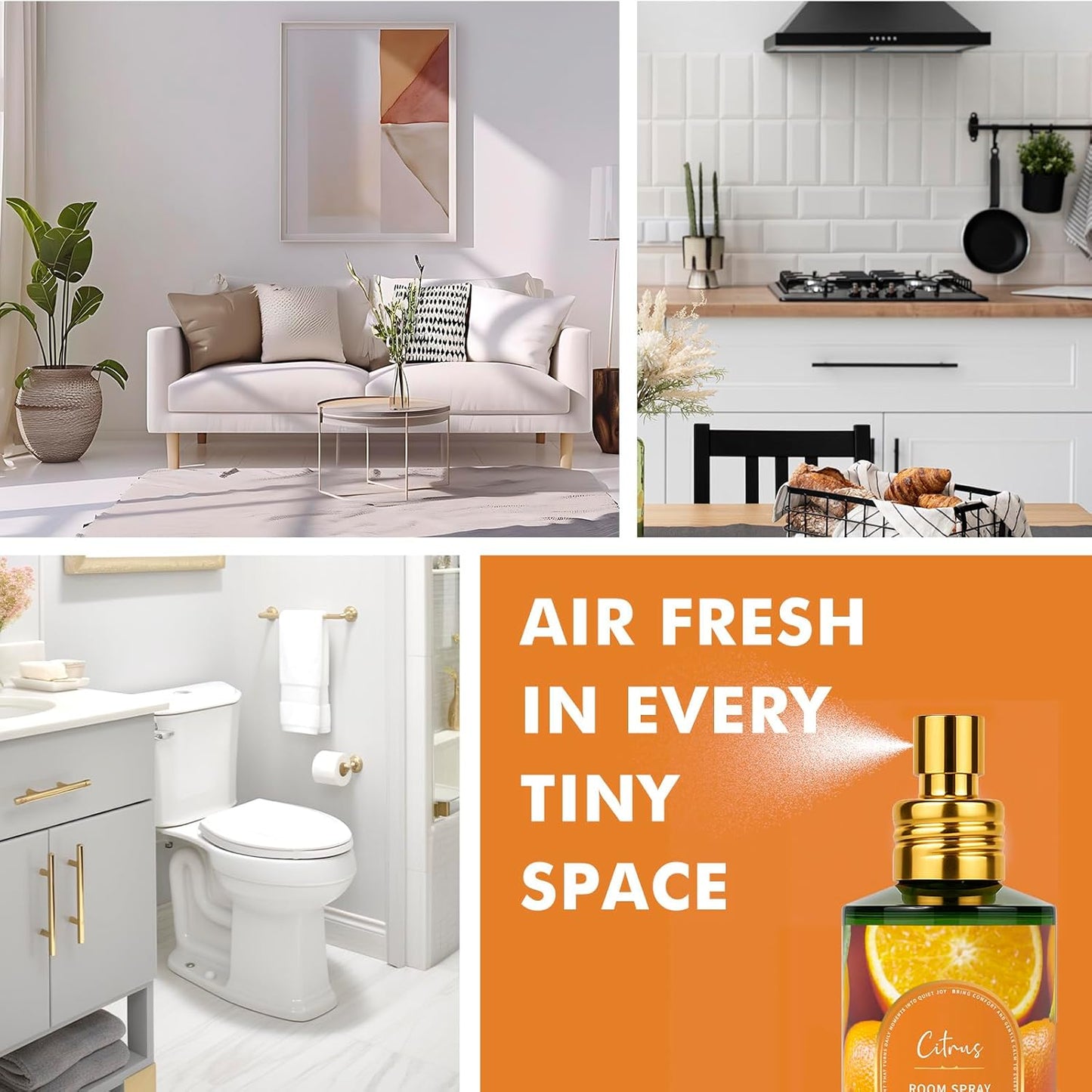 Linen Room Spray 2 Pack, 3.4oz/100ml Each – Long-Lasting Air Freshener & Odor Eliminator for Home, Bathroom, Bedroom & Office, Concentrated Room Spray