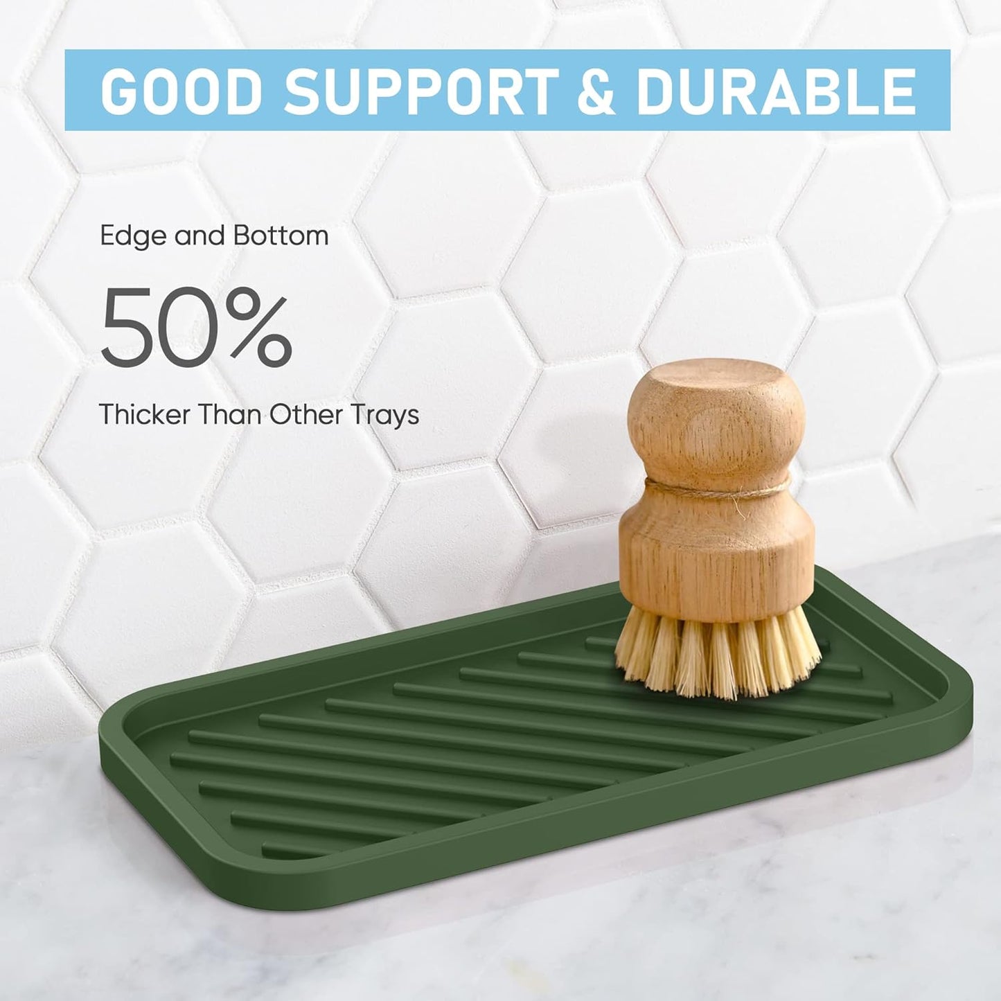 EG-SIPRO Silicone Sponge Holder, Kitchen Sink Organizer Tray, Sponge Caddy for Bathroom Counter, Dish Soap Holder, Scouring Pad