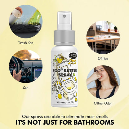 Clean-n-Fresh Toilet Spray, Variety Pack of 3 - Citrus/Lavender/Hibiscus, Bathroom & Toilet Odor Elimination, Travel Size 1.7 Fl Oz Each, Total 5.1 Fl Oz
