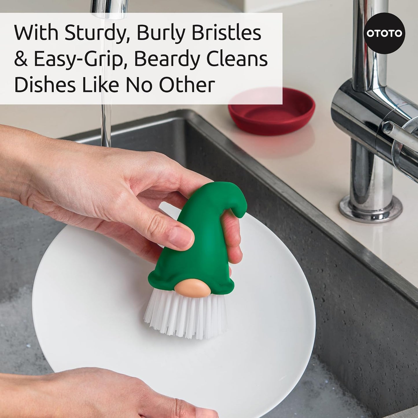 New! Beardy Gnome Dish Brush by Ototo - Dish Scrub Brush, Gnomes, Quirky Gifts, Dish Brush, Cute Kitchen Accessories, Funny Kitchen Gadgets, Vegetable Brush, Cute and Useful Gifts for Women