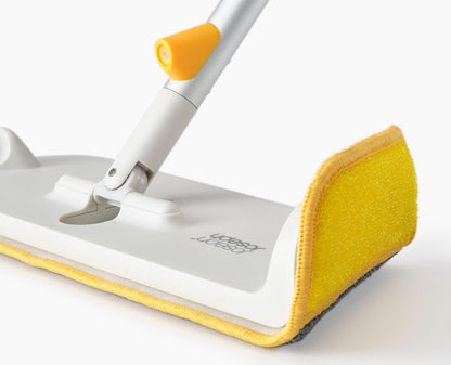 Joseph Joseph CleanTech 2-in-1 Multi-Surface Spray Mop with Washable Microfiber Cleaning Pad & Spot-Cleaning Abrasive Scrubber, Wall Mounted for Easy Storage
