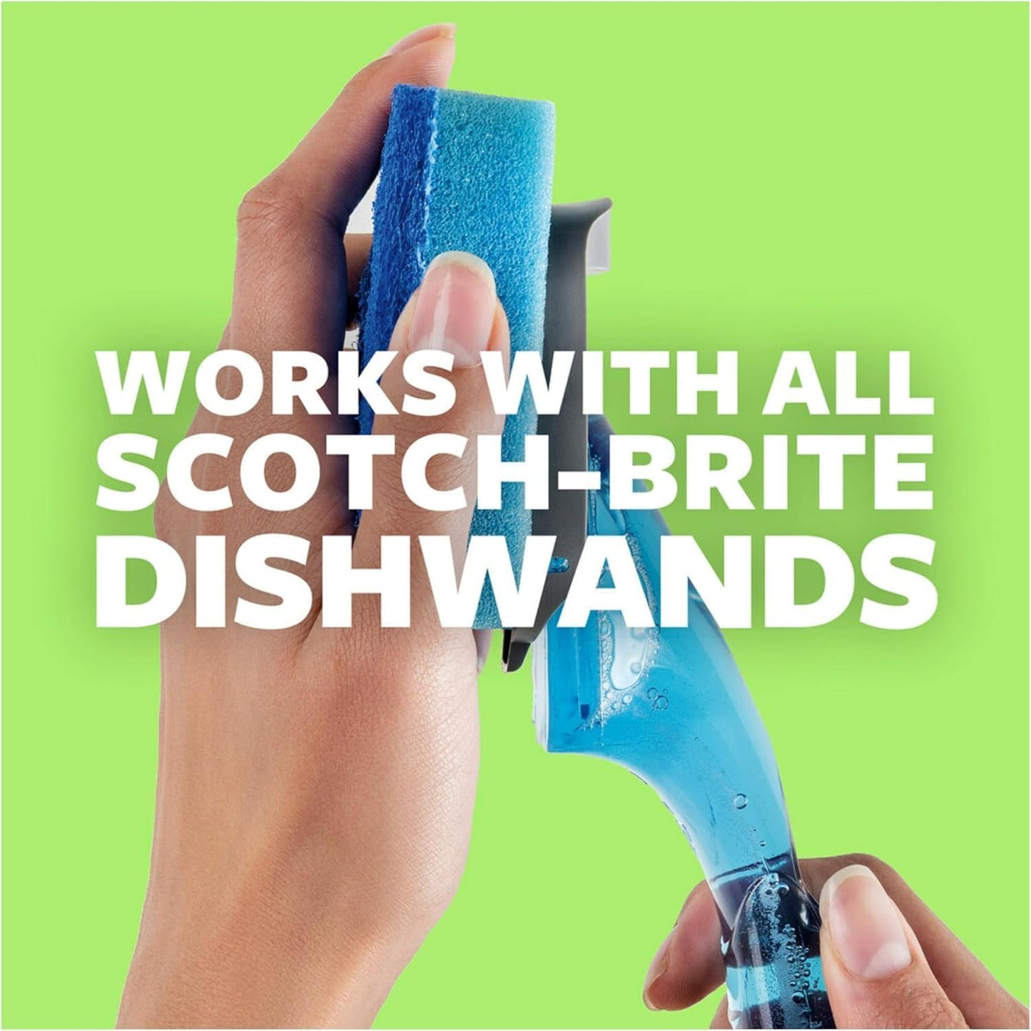 Scotch-Brite Advanced Soap Control Non-Scratch Dishwand Kit, 1 Dish Wand & 5 Sponge Refills, Prevents Soap from Leaking, Leak-Free Guarantee, Best for Nonstick Pots and Pans, Glass, Tubs, & Showers