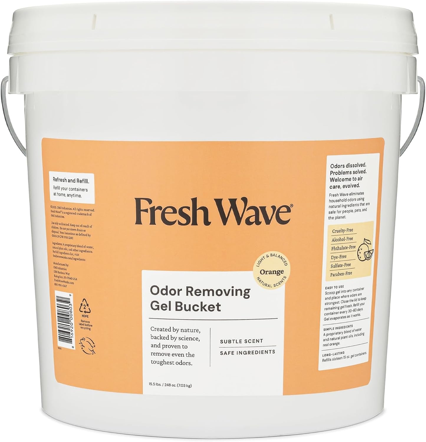 Fresh Wave Odor Removing Gel, 7 oz., Pack of 3 - Odor Absorbers for Home, Safer Odor Relief, Natural Plant-Based Odor Eliminator, Every 7 oz. lasts 15-30 Days, For Cooking, Trash & Pets