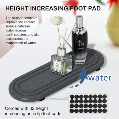 3PCS Water Absorbing Stone Tray, Fast Drying Stone Sink Tray, Stones Soap Trays, Water Absorbent Diatomite Trays, Diatomite Coasters for Kitchen Sink Bathroom Counter, Hand Soap Dish & Holders