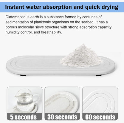 3PCS Water Absorbing Stone Tray, Fast Drying Stone Sink Tray, Stones Soap Trays, Water Absorbent Diatomite Trays, Diatomite Coasters for Kitchen Sink Bathroom Counter, Hand Soap Dish & Holders