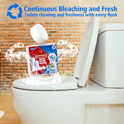 USKICH 20 Pack Toilet Bowl Cleaner Tablets,Blue Automatic Toilet Tank Cleaners, Long-Lasting Household Toilet Cleaners,Toilet flush Cleaning & Deodorizer