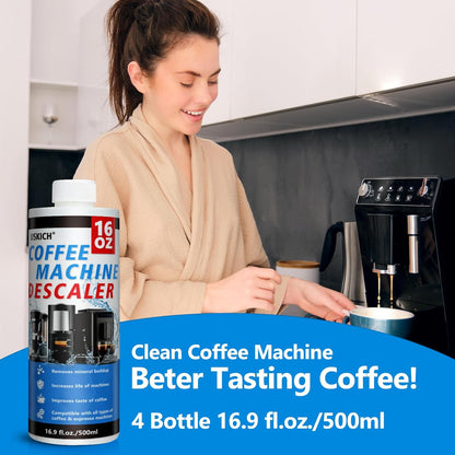 Coffee Machine Cleaner Descaler Tablets 34 Pack, Coffee Maker Cleaner for Keurig, Ninja, Breville, Delonghi, Nespresso, Miele,Espresso Machine Cleaning Tabs,Descaling Solution for Coffee Pot Maker