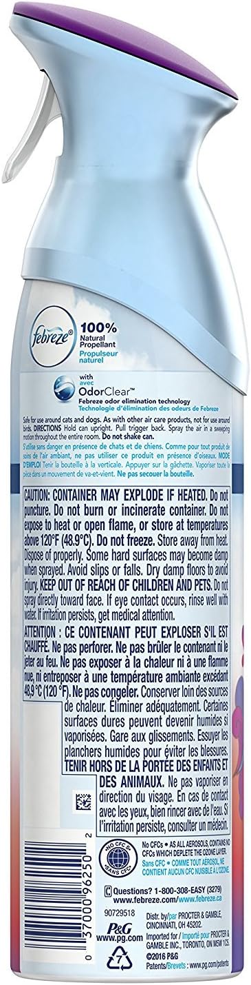 Febreze Air Mist Air Freshener Spray, Odor-Fighting Room Spray, Air Fresheners for Home and Bathroom and Kitchen, Aerosol Can, Gain Island Fresh Scent, 8.8oz, (Pack of 2)