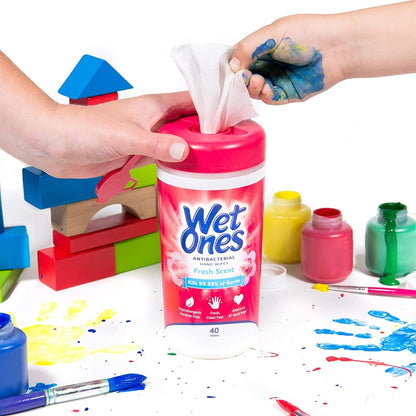 Wet Ones Antibacterial Hand Wipes, Tropical Splash Wipes, Antibacterial Wipes, Hand Sanitizer Wipes, Wet Ones Wipes, 40ct Canister