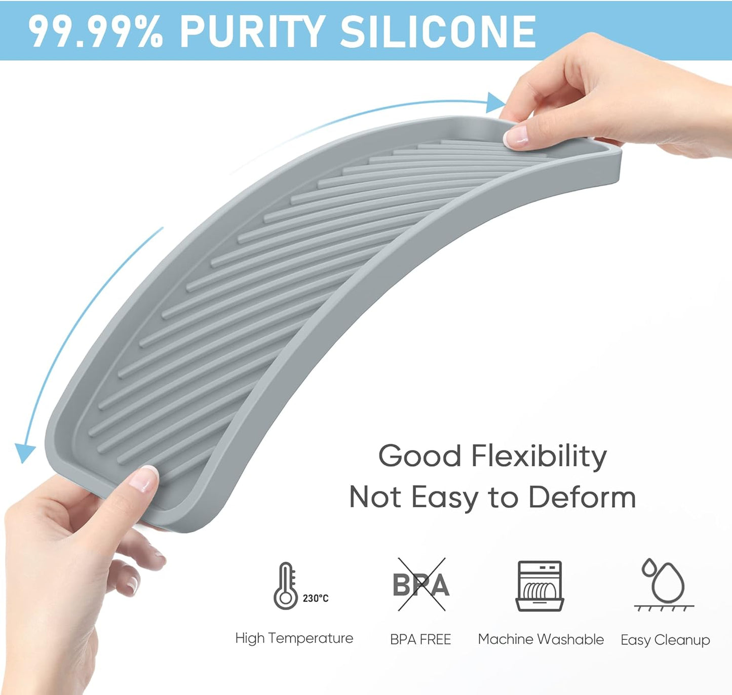 EG-SIPRO Silicone Sponge Holder, Kitchen Sink Organizer Tray, Sponge Caddy for Bathroom Counter, Dish Soap Holder, Scouring Pad