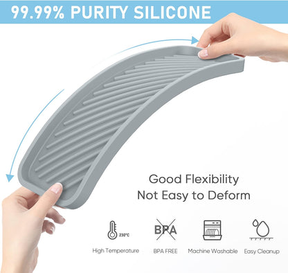 EG-SIPRO Silicone Sponge Holder, Kitchen Sink Organizer Tray, Sponge Caddy for Bathroom Counter, Dish Soap Holder, Scouring Pad
