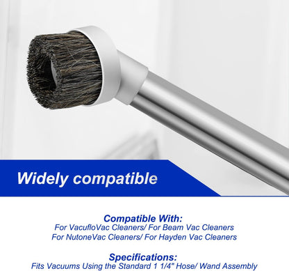 Replacement Central Vacuum Round Dusting Brush 1 1/4" Attachment Vacuum Tool for Vacuflo for Beam for Nutone for Hayden Models