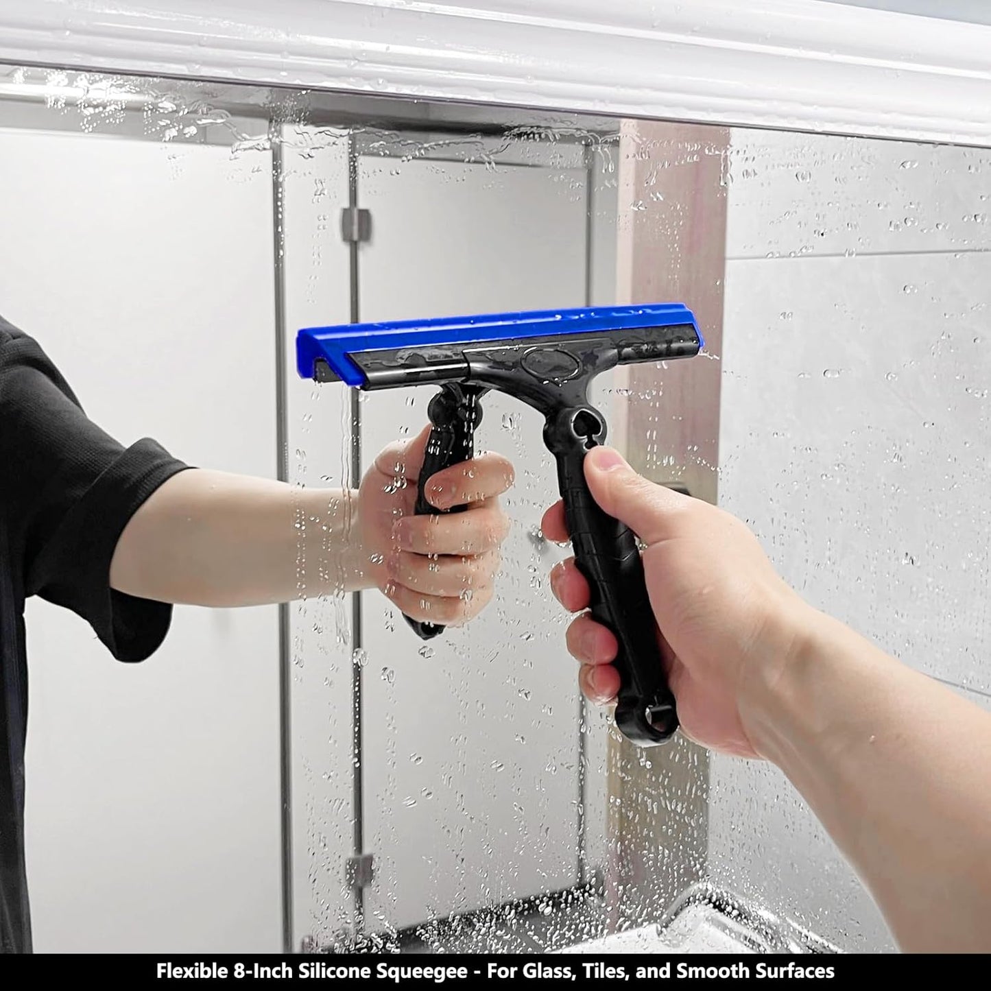 EHDIS 2PCS Flexible 8-Inch Silicone Squeegee Window Tint Tool Auto Water Blade, Shower Squeegee for Car Windshield, Glass, Tiles, and Smooth Surfaces
