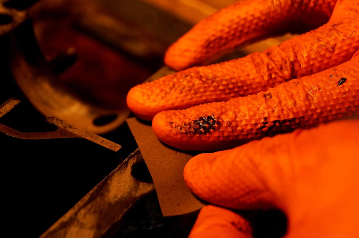Inspire HEAVY DUTY ORIGINAL Stretch Nitrile Black Gloves Disposable Latex Free | Food, Mechanic, 6mil Black or 8 Mil Orange
