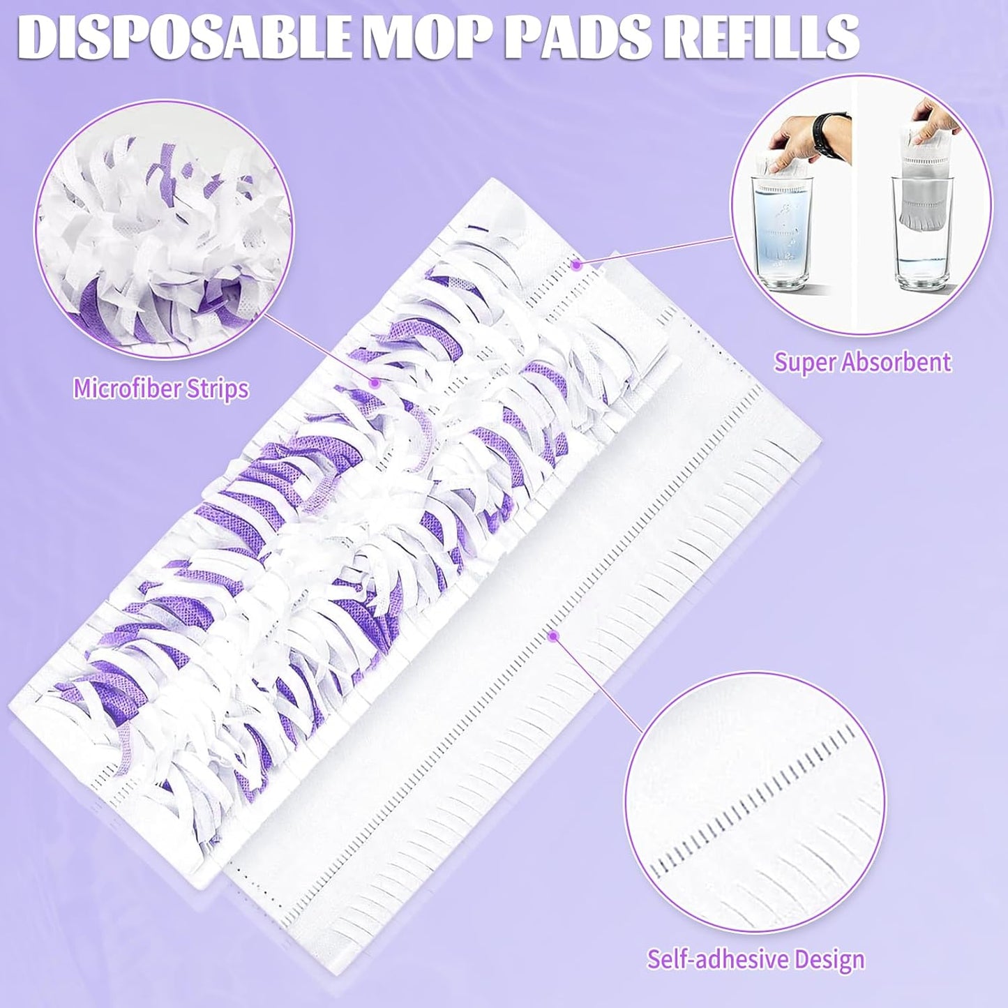 20 Pack Disposable Mop Pads Compatible with Swiffer Power Mop Pads Replacement for Swiffer Power Mop Refills, Multi-Surface Mopping Pad Refills, Wet Pads Refill for Floor Cleaning