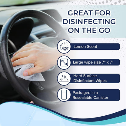 Herclean Wipes, Cleaning Wipes, Household Cleaning Wipes - Office Supplies, School Supplies, Travel Essentials, Home Essentials (85pcs/Canister)/12 PER CASE