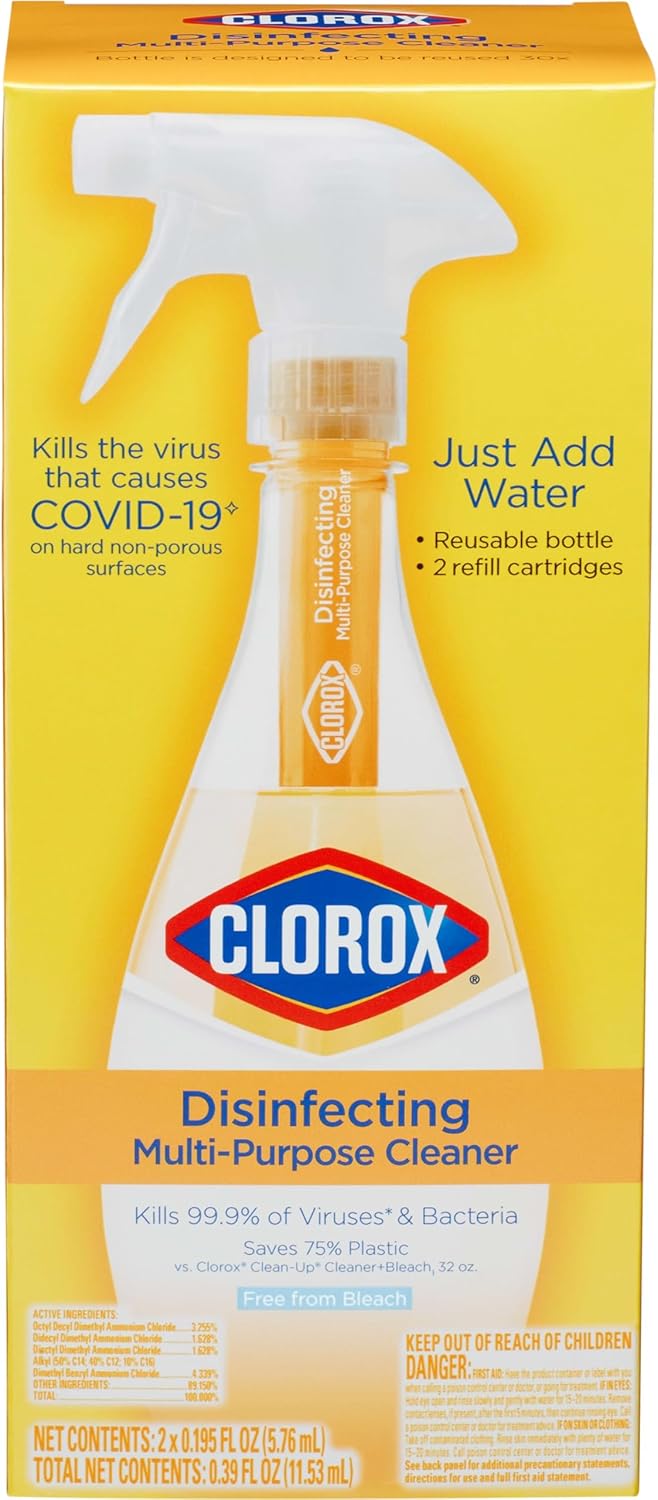 Clorox Disinfecting All-Purpose Cleaner 32 Oz and Bathroom Cleaner, Household Essentials, 30 Oz, Pack of 3