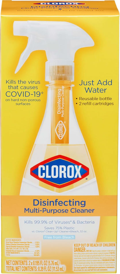 Clorox Disinfecting All-Purpose Cleaner 32 Oz and Bathroom Cleaner, Household Essentials, 30 Oz, Pack of 3