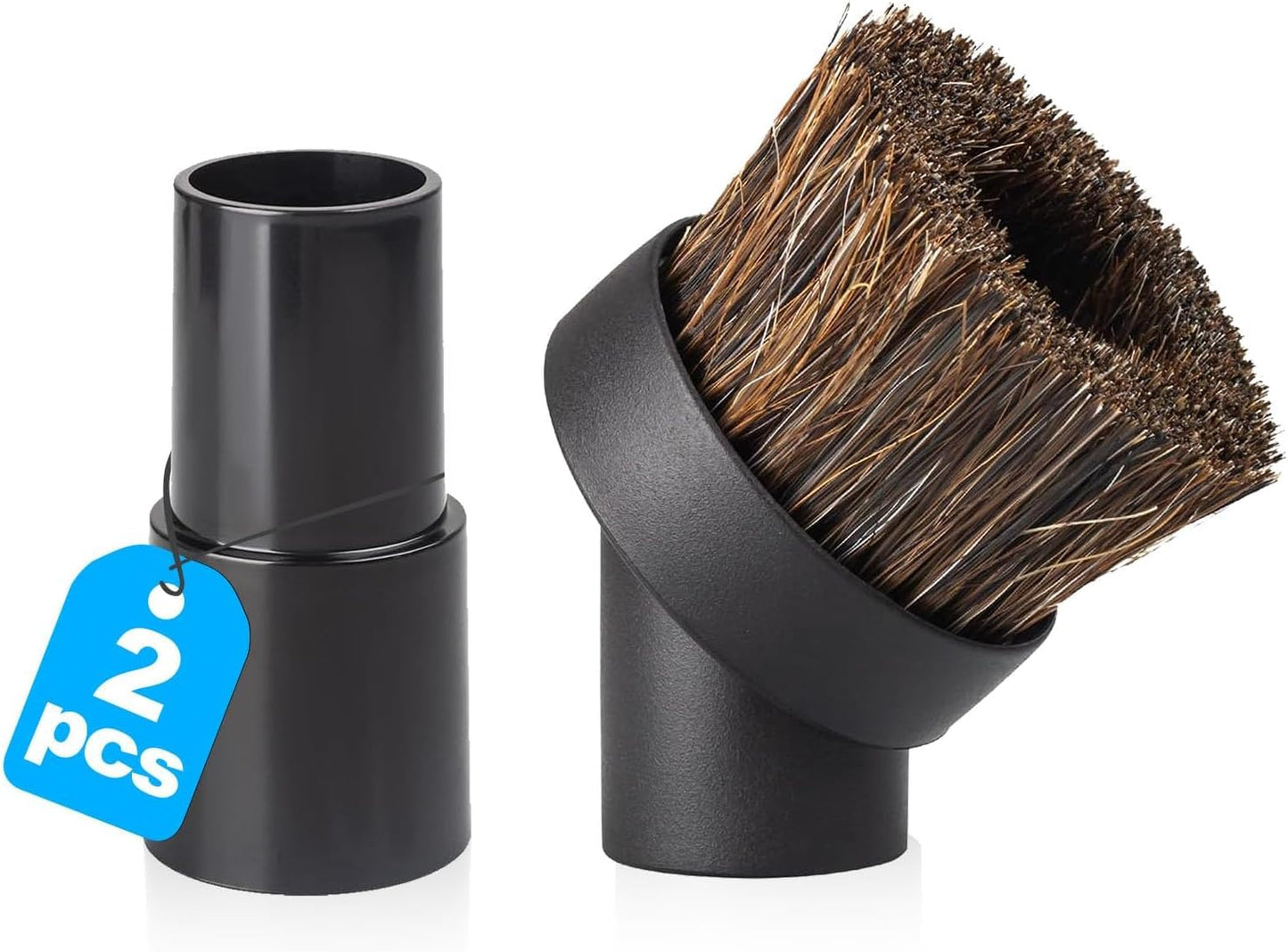 For Shark Vacuum Attachments, Round Horse Hair Vacuum Brush Attachment For Shark Vacuum Brush Attachment With 1-1/4” To 1-3/8” Adapter, For Dusting Car Seats & Upholstery, 3 Pack