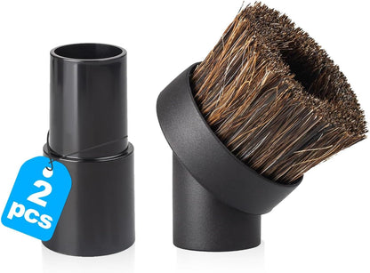For Shark Vacuum Attachments, Round Horse Hair Vacuum Brush Attachment For Shark Vacuum Brush Attachment With 1-1/4” To 1-3/8” Adapter, For Dusting Car Seats & Upholstery, 3 Pack
