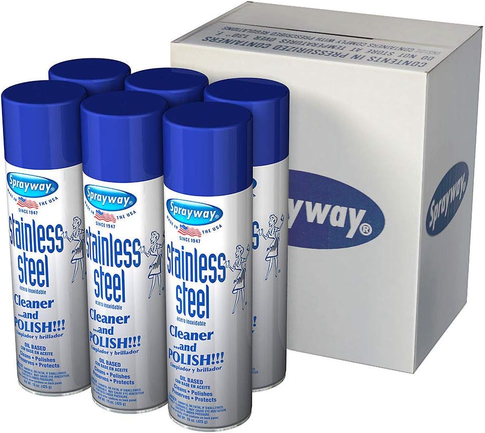 Sprayway Water-Based Stainless Steel Cleaner, 15 Fl Oz (Pack of 1)