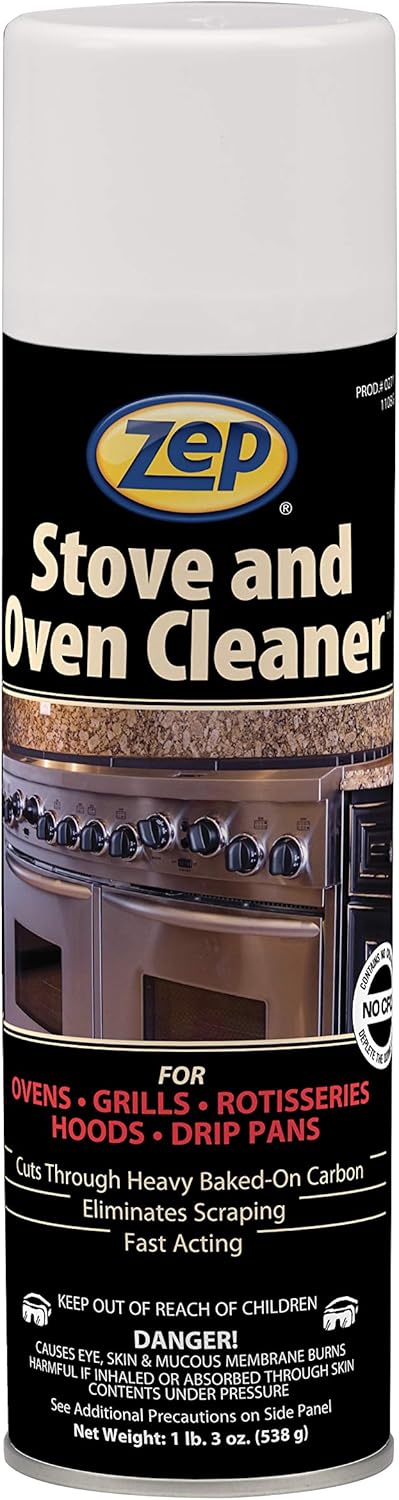 Zep Heavy-Duty Foaming Oven and Stove Cleaner - 19 oz (Case of 12) 27101 - Commercial Strength, Clings to sides, Hoods, and Racks