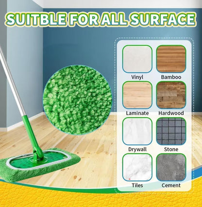8 Pack Chenille Mop Refill Pads, Reusable Microfiber Mop Pads for 10''–12'' Flat Mops, Washable Dry& Wet Pads Refill for Hardwood, Tile, Compatible with Swiffer Sweeper