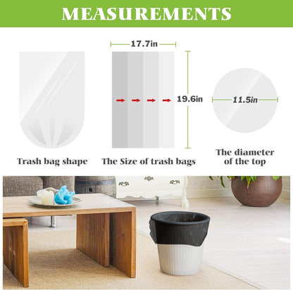 Teivio Small Trash Bags 4 Gallon 120 Counts Garbage Bags, Bathroom Trash Can Bin Liners, Small Plastic Bags for home office kitchen, fit 12-15 Liter, 3,3.5,4.5 Gal, Clear