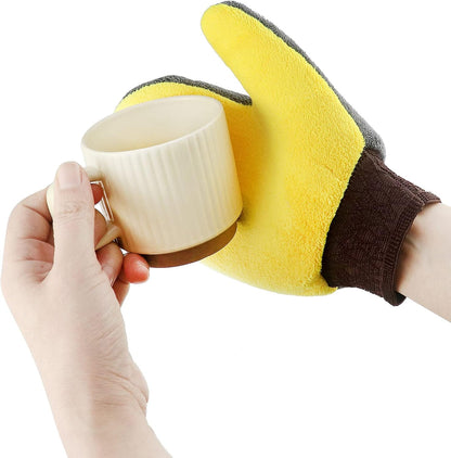 QWORK 4 Pack Painter's Gloves, Soft Microfiber Terry Mitts for Cleaning, Dusting, and Painting