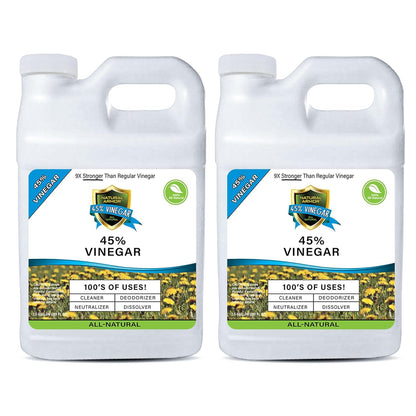 Natural Armor 45% Vinegar Industrial Strength Concentrate - Extra Strength - 9X Stronger Than Regular Vinegar (128 Oz Gallon)