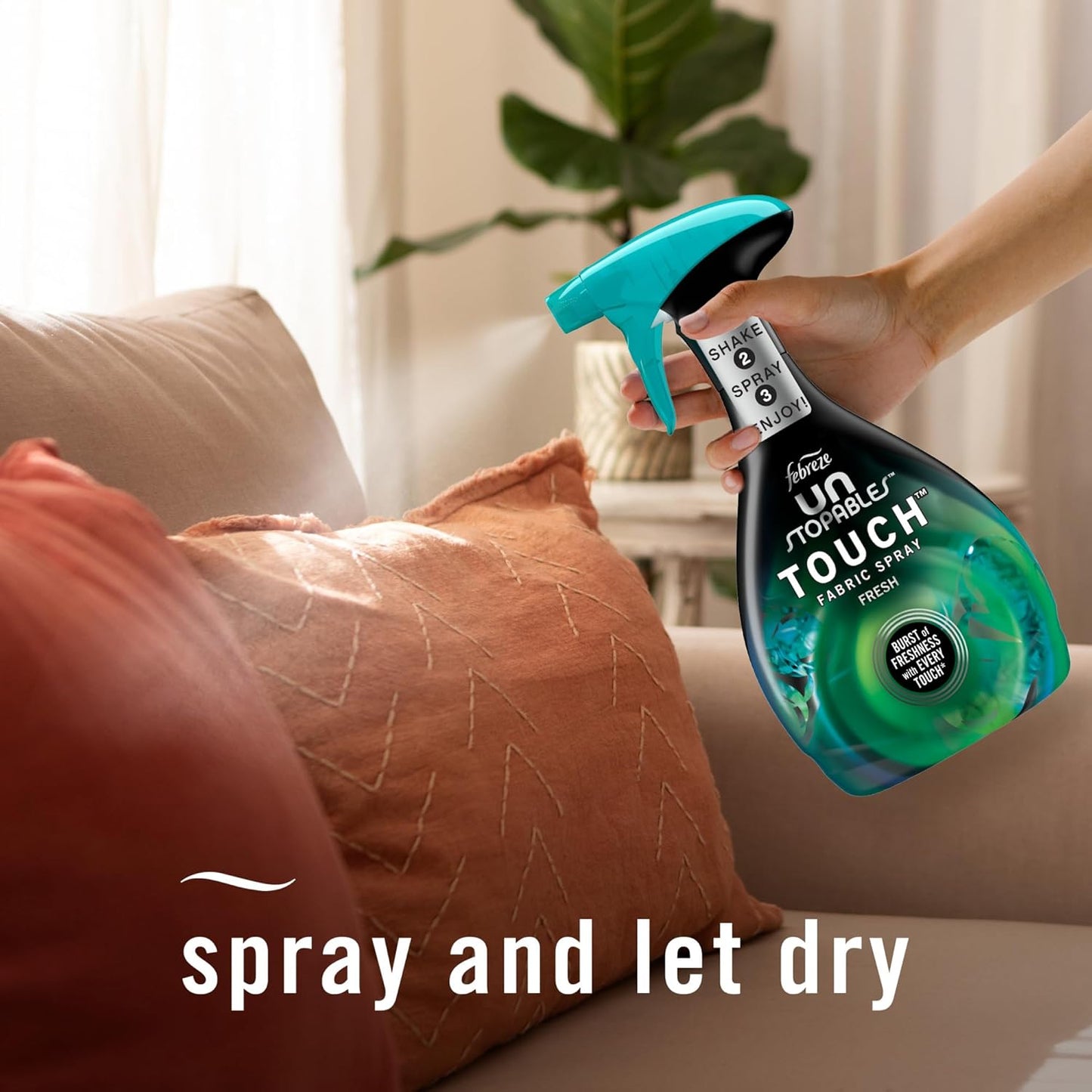 Unstopables Touch Fabric Spray and Odor Fighter, Fresh & Breeze, 16.9 oz, Pack of 2